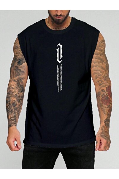 BENROMA Tricou fără mâneci cu imprimeu vertical