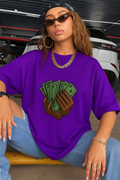 E-ROMA Μπλουζάκι Unisex Μαύρο Oversize με στάμπα