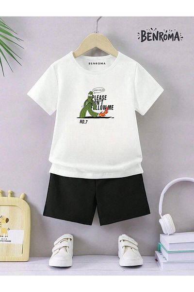 BENROMA Unisex Kids Shorts Set - Character Printed