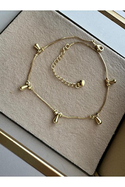 MODA Sallantılı Boncuklu 14k Çelik Halhal 27 cm