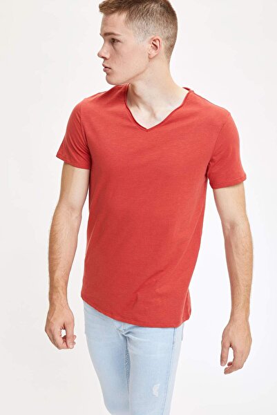 DeFacto Slim Fit V-Neck Basic κοντομάνικο μπλουζάκι M4791AZ20SP