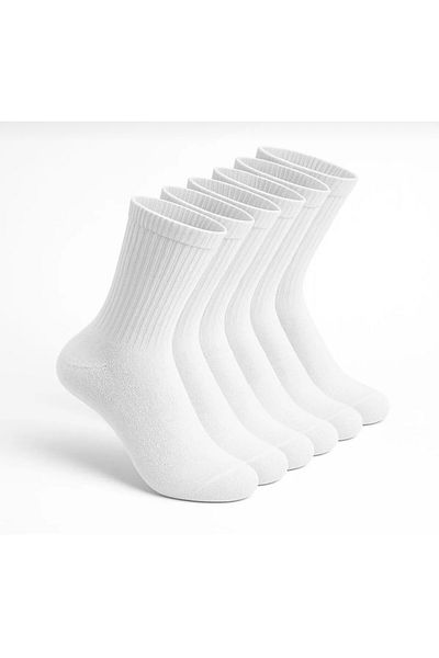 serline 6 Pairs Unisex Cotton Tennis Socks Socket Size