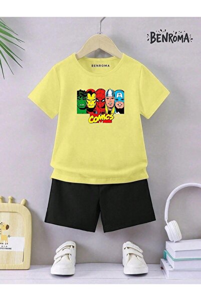 BENROMA Unisex Kids Shorts Set - Character Printed