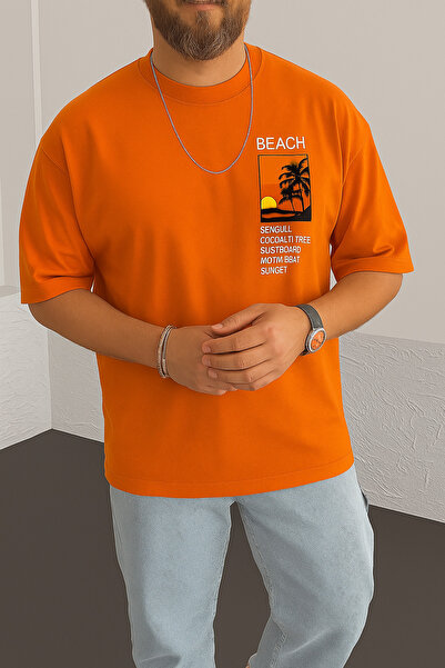 BENROMA Beach Printed Oversize Unisex T-Shirt