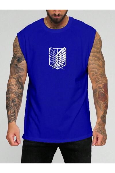 BENROMA تي شيرت بدون أكمام مطبوع عليه تيتان