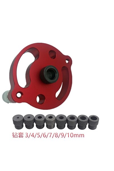 GhPcd قالب ثقب جيب ذاتي التمركز للنجارة باللون الأحمر مقاس 3-10 مم، مثقاب 3-10 مم، دليل حفر ذاتي التمركز