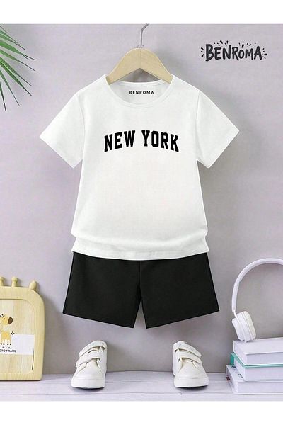 BENROMA Unisex Kids Shorts Set - Character Printed