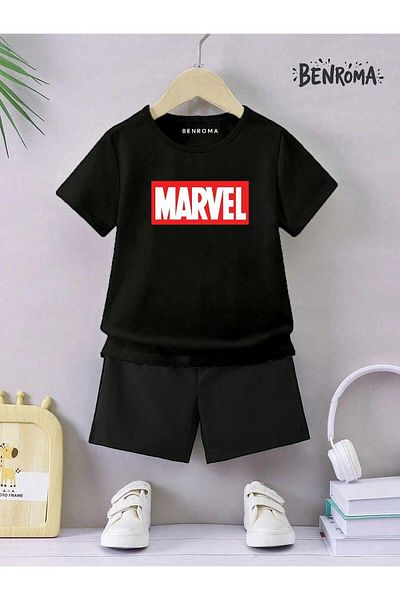 BENROMA Unisex Kids Shorts Set - Character Printed