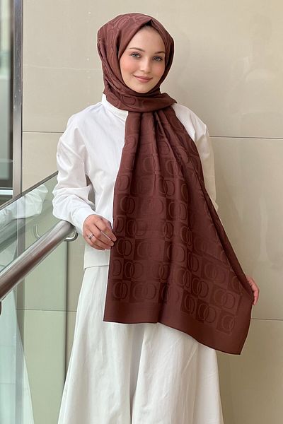 Imannoor İmannoor 3001 Checkerboard Pattern Naia Cotton Shawl