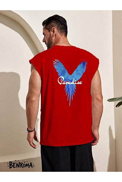 BENROMA Rajsko plava ptica Štampano majica bez rukava