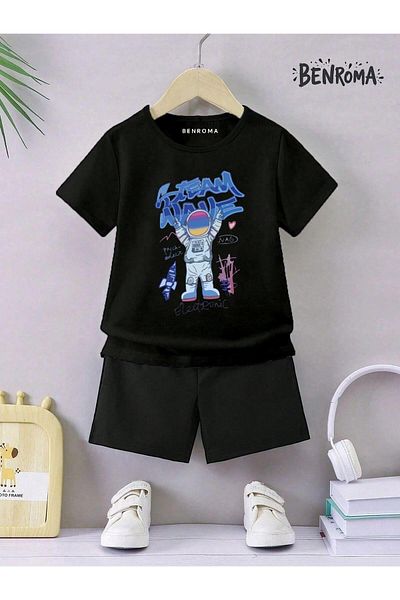 BENROMA Unisex Kids Shorts Set - Character Printed
