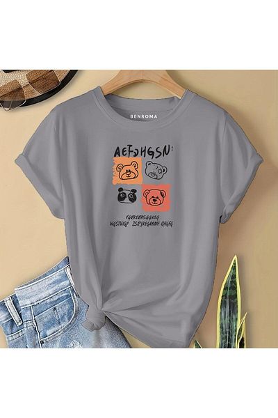 BENROMA 1 T-Shirt Is a Gift for Purchases of 6 or More in the Cart - Teddy Bear Printed Children's T-Shirt