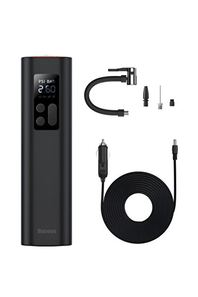 Baseus Car Compressor, Fast Tire Inflator Pump, Smart, 12V, Maximum Pressure 3 Bar, LED Display