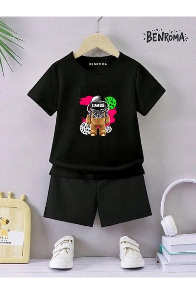 BENROMA Unisex Kids Shorts Set - Character Printed