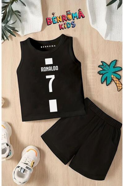 BENROMA FUTBOLCU BASKILI ŞORT TİŞÖRT UNİSEX ÇOCUK TAKIMI
