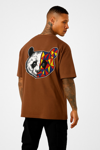 E-ROMA Μαύρο μπλουζάκι με στάμπα Panda