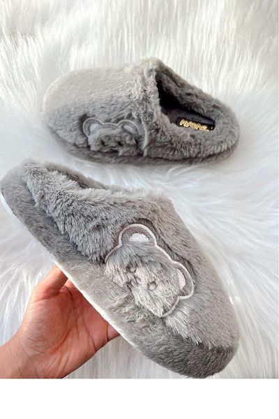 StWenn Plush Women's Home Slippers - With Dowry and Bundle Detail, Noiseless Thick Sole