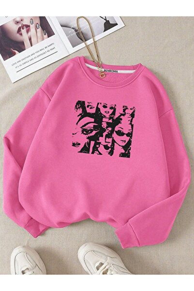 DM DOLCE MORE Φούτερ με 3 νήματα, χτενισμένο βαμβάκι, γυναικεία φιγούρα με στ...