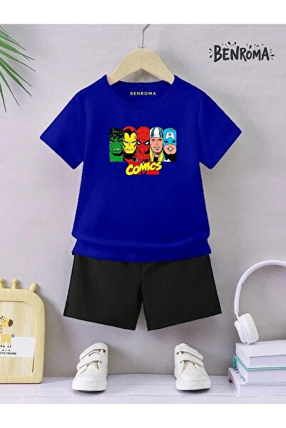 BENROMA Дитячі шорти унісекс з принтом на костюмі з персонажем