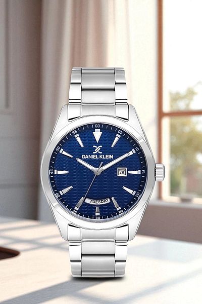 Daniel Klein Men's Wristwatch with Calendar Steel Band Steel Case Bracelet Gift 3 Atm Waterproof