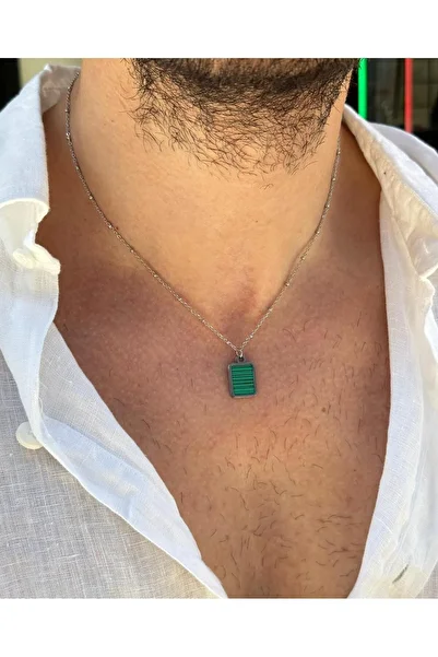 Fjellor Atani Men's Abalone Natural Stone Tipped Steel Necklace