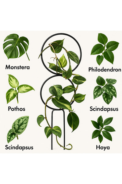 plot plant lovers of turkey Metal Bitki Desteği 56 cm Çift Halkalı El Yapımı ...