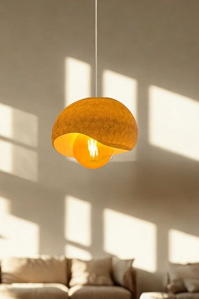 Findify Store Minimalist Beton Görünümlü Stone Modern Iskandinav Sarkıt Çevre Dostu Avize( Rustik Ampul Hediyeli)