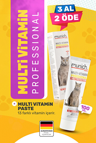 Munich Vet Multi Vitamin Kedi Macunu 100 Gr. Multi Paste(memnuniyet Garantili)