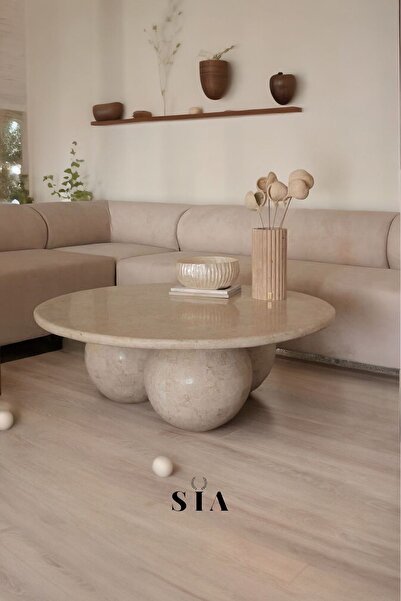 SİA ART DESİNG DOĞAL TRAVERTEN ORTA SEHPA