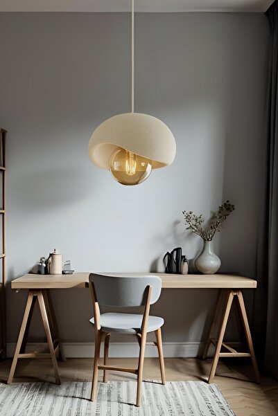 Findify Store Minimalist Beton Görünümlü Stone Modern Iskandinav Sarkıt Çevre Dostu Avize( Rustik Ampul Hediyeli)
