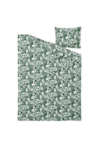 IKEA çocuk nevresim takımı, beyaz-yeşil, 150x200/50x60 cm