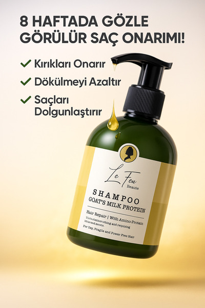le feu beaute Le Feu Keçi Sütlü Hindistan Ceviz Yağlı Şampuan 470ml - Saçlara Protein Dolgusu & Onarım