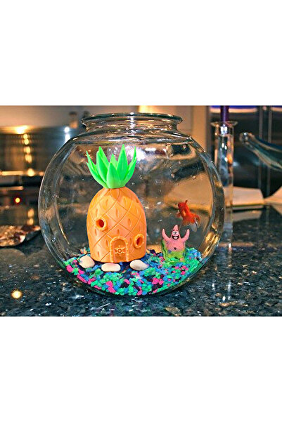 PUREYSMA Sünger Bob Ananas Akvaryum Evi – Dekoratif Balık Yuvası