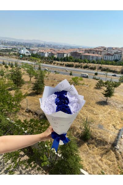 Yıldızköşesi Senden Önce Senden Sonra Çiçek Buketi Solmayan Yapay Gül Buketi Sevgiliye (NOT YAZILIR) 7 Adet