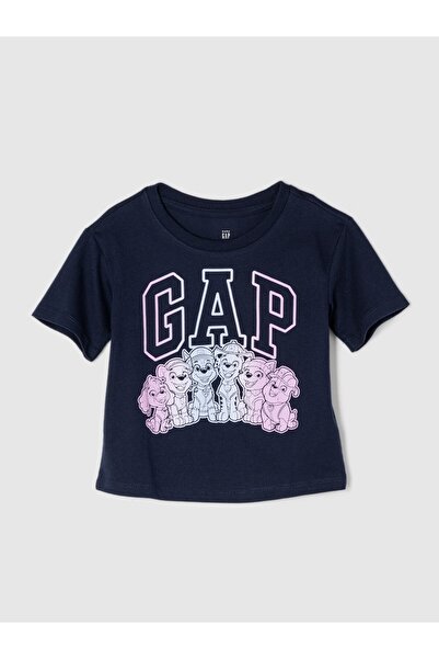 GAP Kız Bebek Lacivert Logo Paw Patrol Grafikli T-Shirt