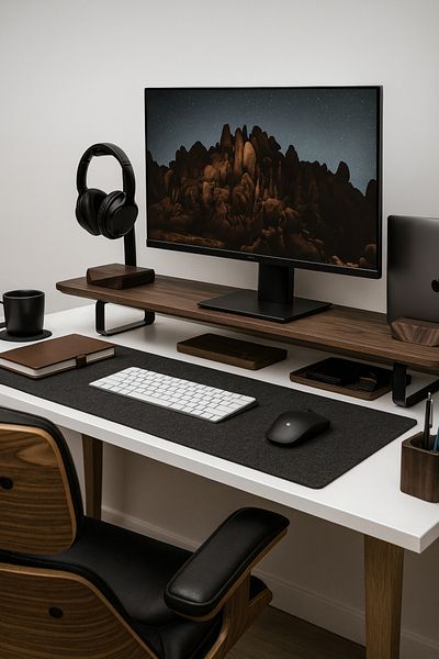 YUNUSOĞLU HOME Felt Work Desk Organization and Gaming Mouse Pad Desk Top Organizer 40X90