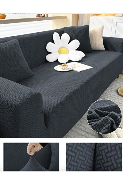 Bright Home غطاء أريكة مرن باللون الرمادي يتسع لـ 3 أشخاص بنمط الطوب |   غطاء...