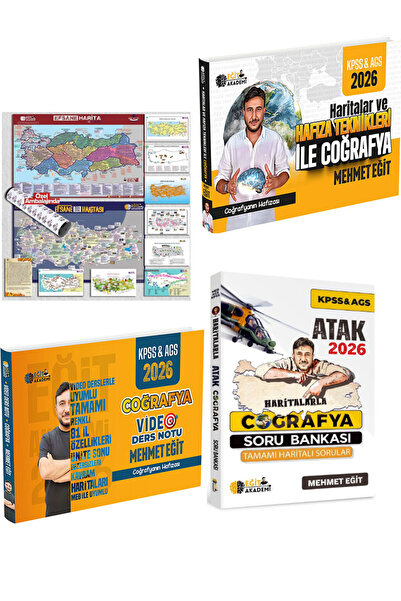 Eğit Akademi MEB AGS KPSS Haritalarla Atak Coğrafya Soru Bankası + Ders Notu ...