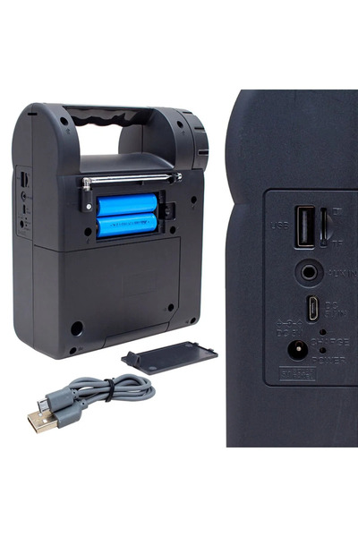 nelerbulurum ŞARJLI BLUETOOTH ÖZELLİKLİ RADYOLU USB/SD/FM TELEFON TUTACAKLI EL FENERİ IŞILDAK RADYO KAMP LAMBASI