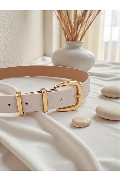 Milleniva Double Gold Bridge Ecru Women's Belt