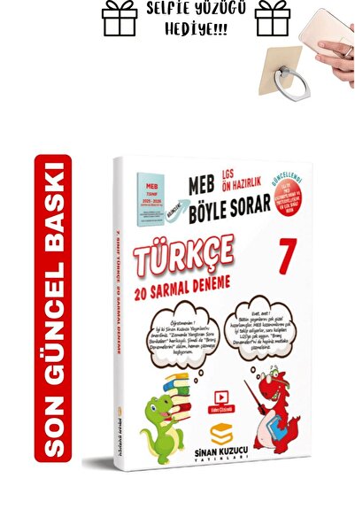 SİNAN KUZUCU YAYINLARI Sinan Kuzucu 7. Sınıf Türkçe Deneme Selfie Yüzük Hediyeli