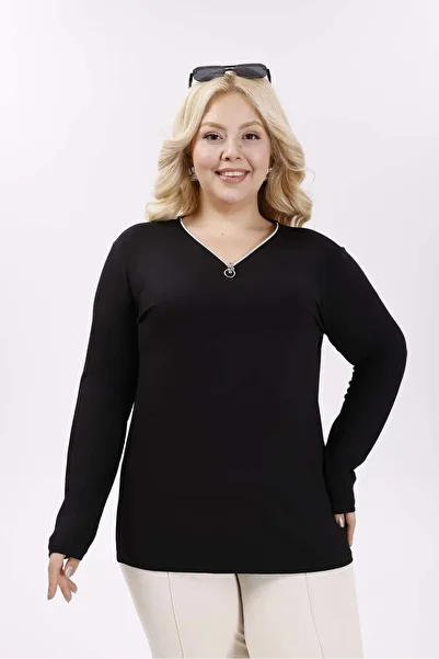 Noname Balanne Viscose Lycra Stone Mother Combed Cotton Crew Neck Long Sleeve Mother Blouse Women Middle Age and Above