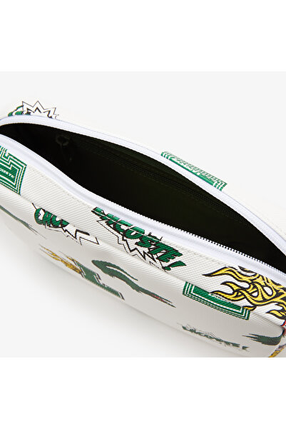 Lacoste Holiday Unisex Printed White Messenger Bag