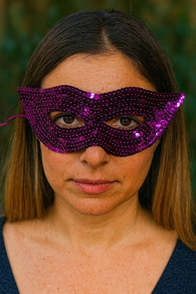 China Bazaar Mor Pullu Göz Maskesi - Kostüm Partileri , Maskeli Balo Aksesuar, Yılbaşı