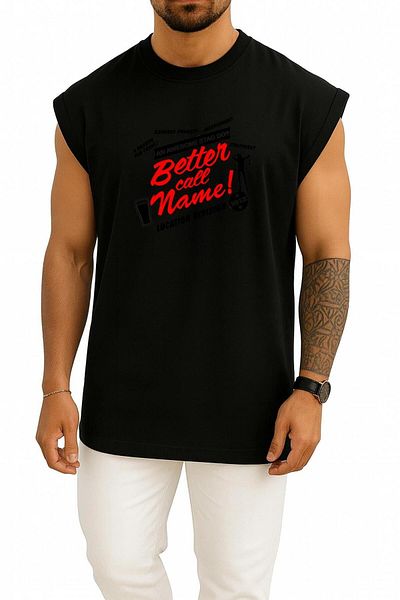 Bahriyeli Collection Oversize Better Call Saul Saul Goodman Unisex Sports Singlet with Chest Design