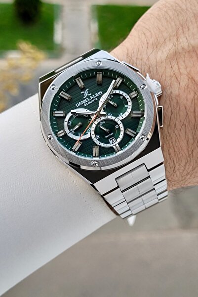 Daniel Klein Kadranı Yeşil Kordonu Gümüş Renk İç Göstergeleri Aktif Erkek Kol...