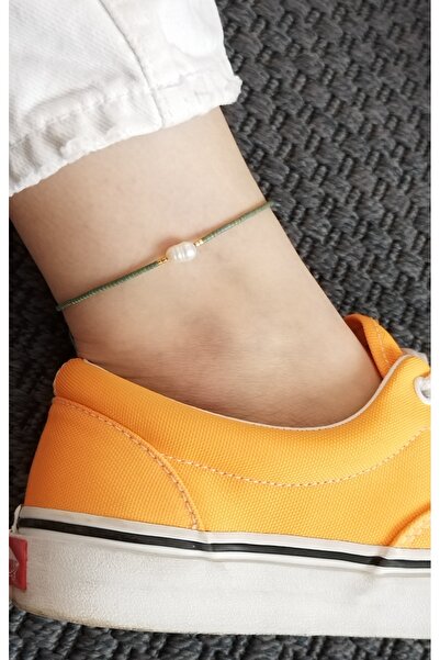 Bella Sera Studio Miyuki Dizi Tek Sıra Minimal Halhal Gerçek Tatlı Su İncili (zetin ağacı halhal)