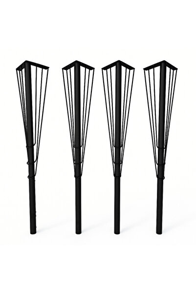 senmasy Metal 71*12*12 Cm Siyah, Masa, Dresuar Ayağı ( 4 Adet) ÇOK AMAÇLI