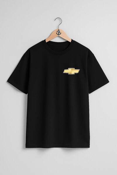 Bahriyeli Collection تي شيرت بشعار شيفروليه كبير الحجم، تصميم جيب شيفروليه تشيفي للجنسين