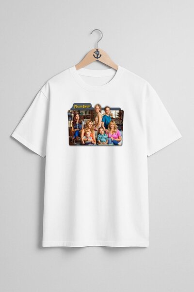 Bahriyeli Collection تي شيرت للجنسين بتصميم صدر فولر هاوس كبير الحجم